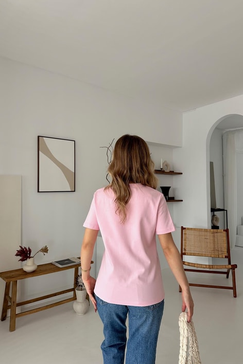 Mini Heart Tshirt Pudra