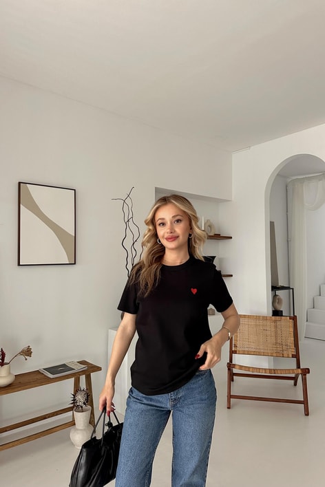 Mini Heart Tshirt Siyah