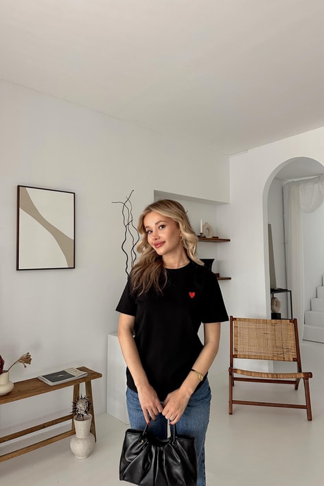 Mini Heart Tshirt Siyah