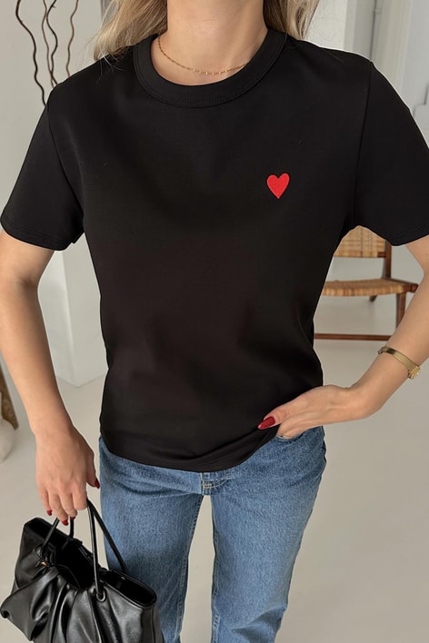 Mini Heart Tshirt Siyah