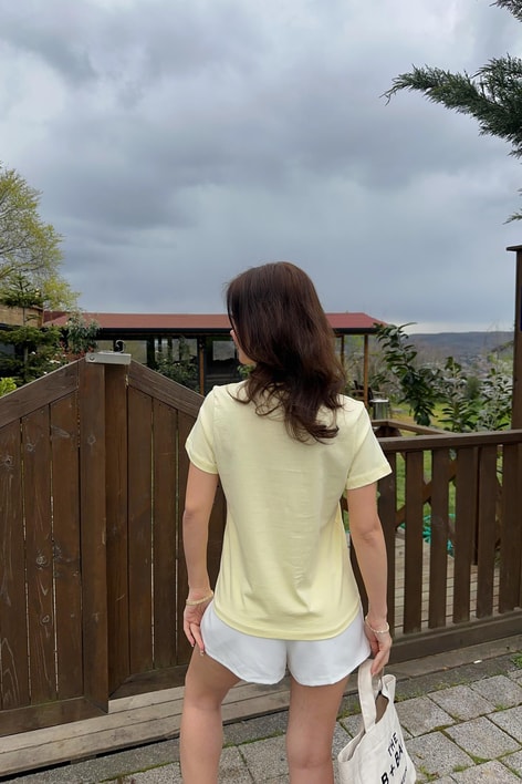 Mini Kalp Nakışlı Tshirt Sarı