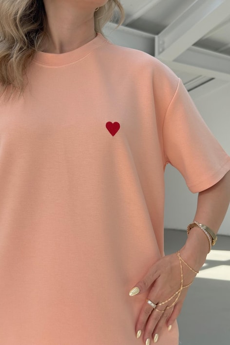Modal Heart Tshirt Oranj