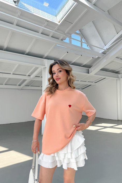 Modal Heart Tshirt Oranj