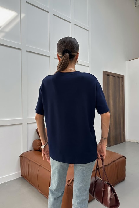 Modal Oversize Tshirt Lacivert
