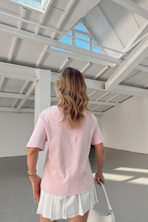 Modern Fit Crop Tshirt Pembe