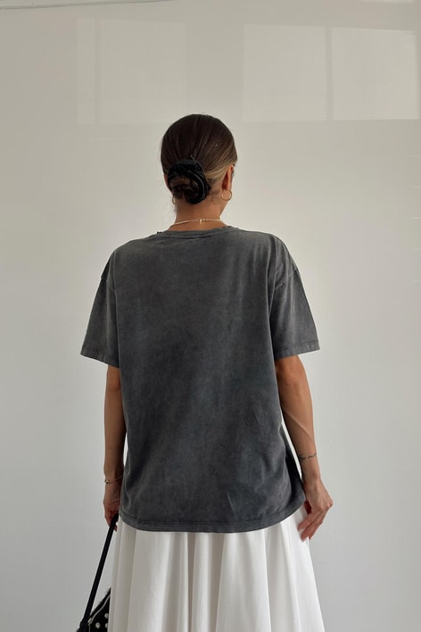Musıc Yıkamalı Tshirt Antrasit