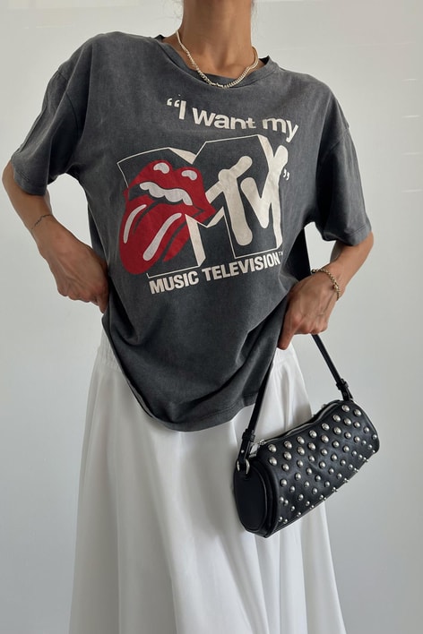 Musıc Yıkamalı Tshirt Antrasit