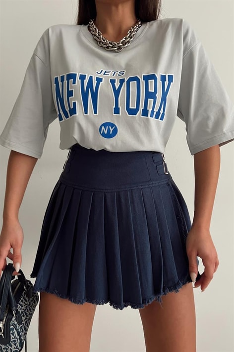 New York Oversize Tshirt Gri