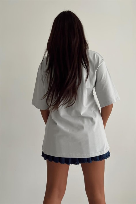 New York Oversize Tshirt Gri