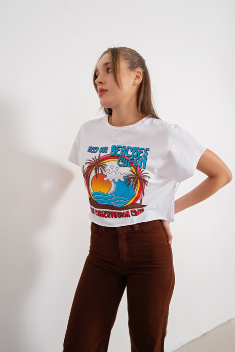 Ocean Crop Tshirt Beyaz