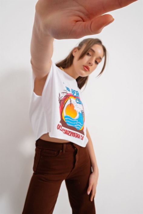 Ocean Crop Tshirt Beyaz