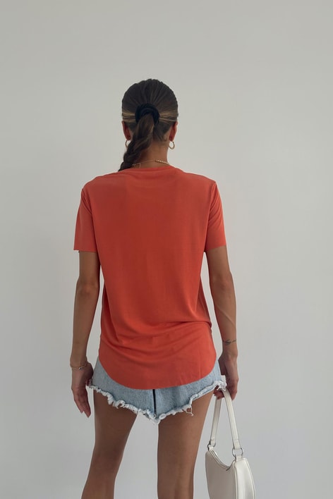 Oval Kesim Basıc Tshırt Oranj
