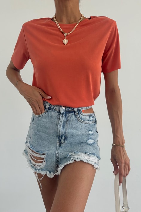 Oval Kesim Basıc Tshırt Oranj