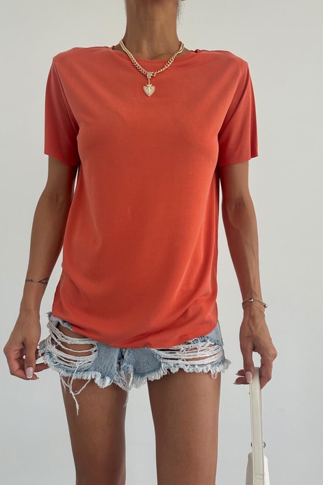 Oval Kesim Basıc Tshırt Oranj