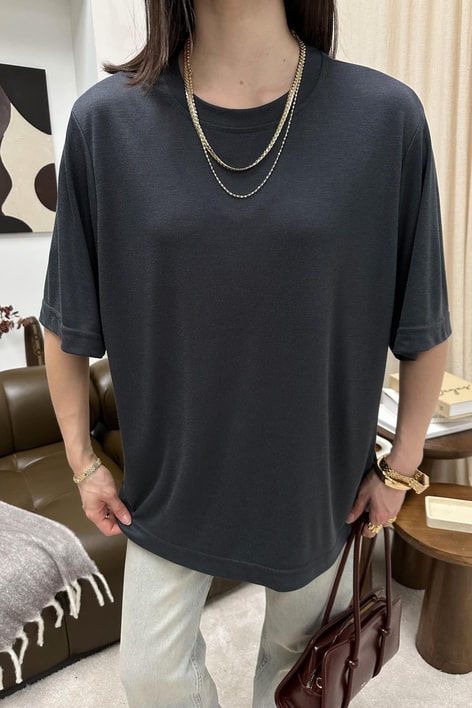 Oversıze Basic Tshirt Antrasit