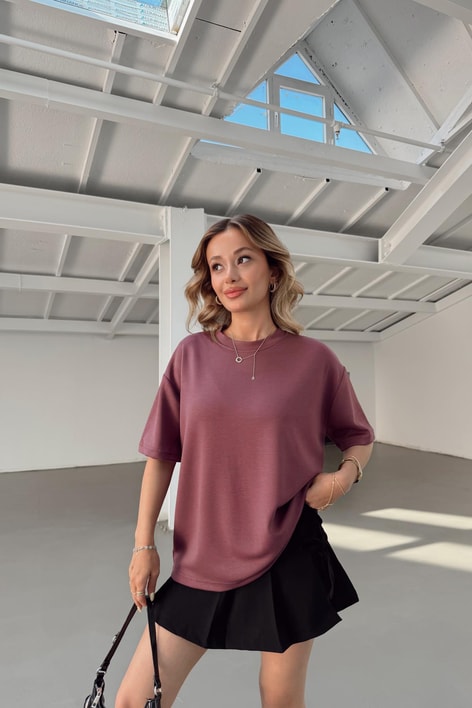 Oversize Modal Tshirt Fuşya