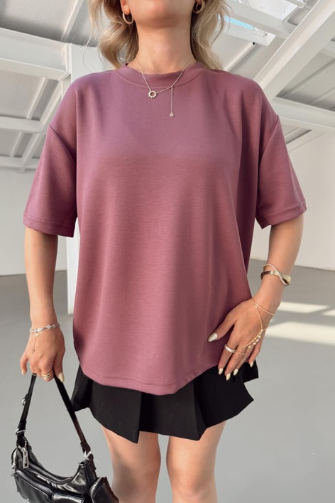 Oversize Modal Tshirt Fuşya