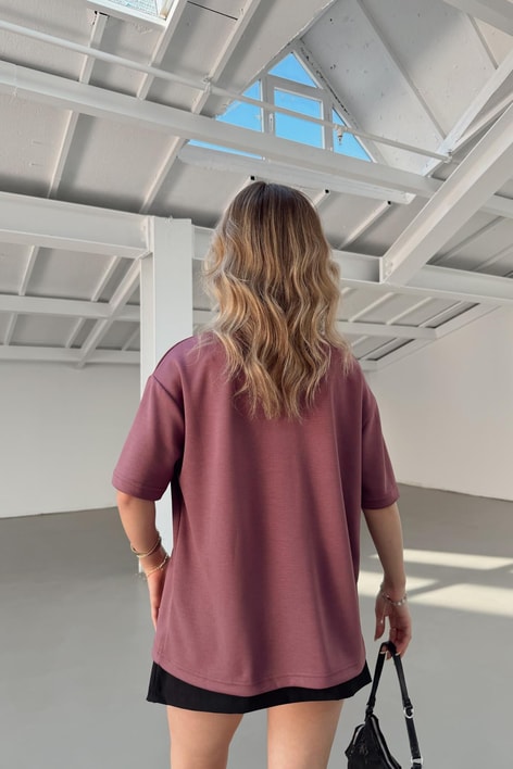 Oversize Modal Tshirt Fuşya