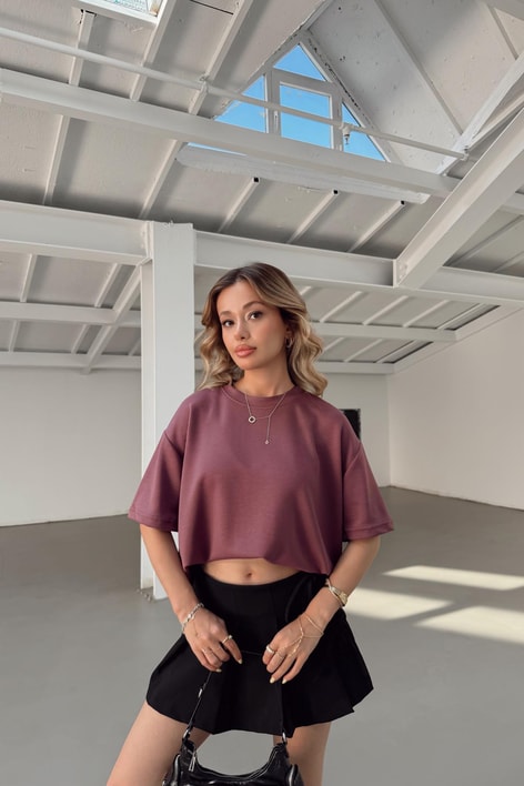 Oversize Modal Tshirt Fuşya