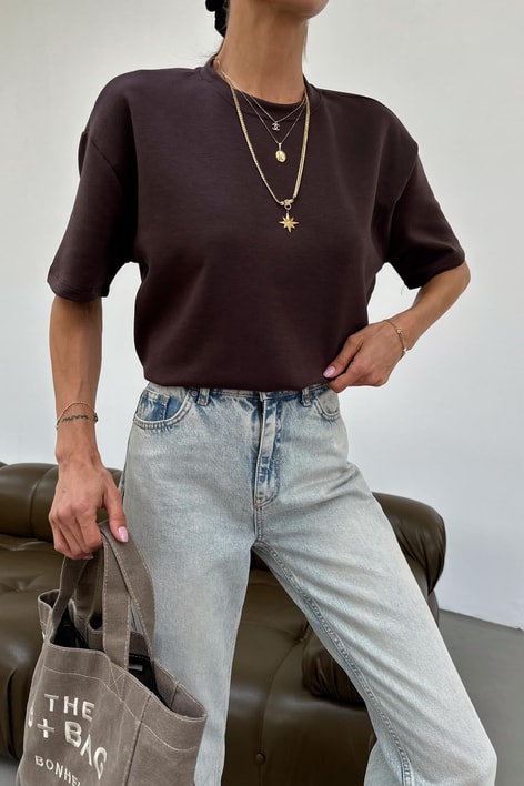 Oversize Modal Tshirt Kahve