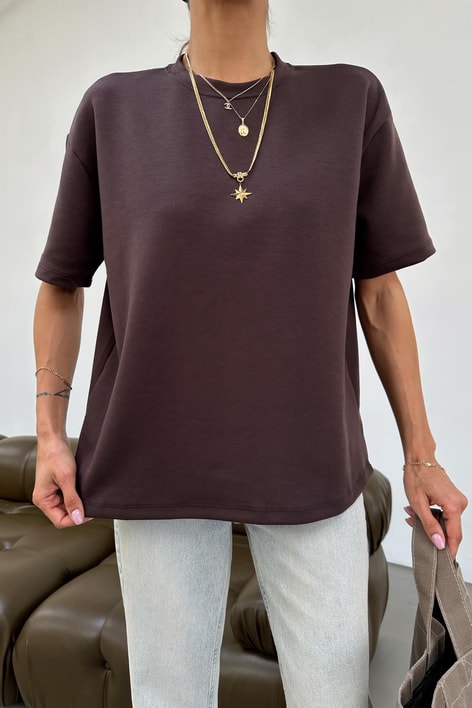 Oversize Modal Tshirt Kahve