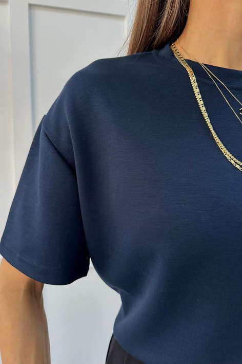 Oversize Modal Tshirt Lacivert