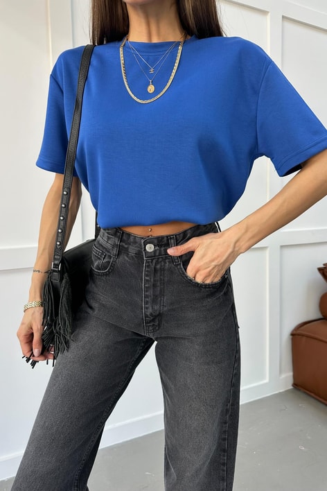 Oversize Modal Tshirt Mavi