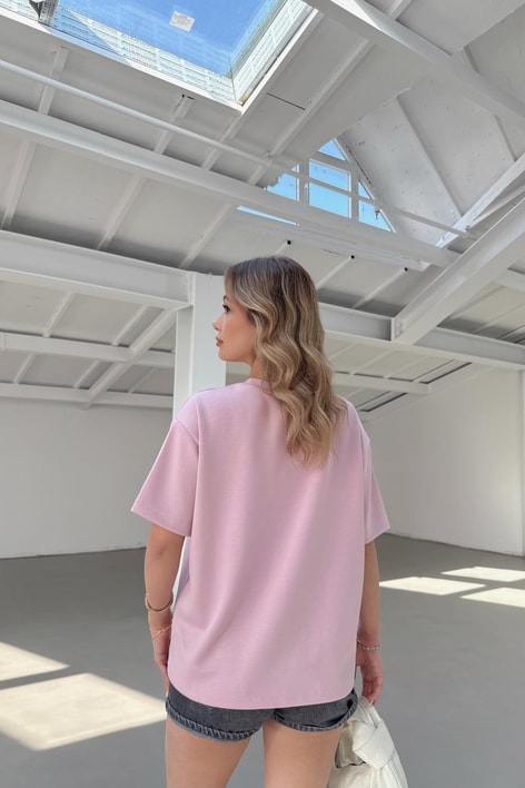 Oversize Modal Tshirt Pembe