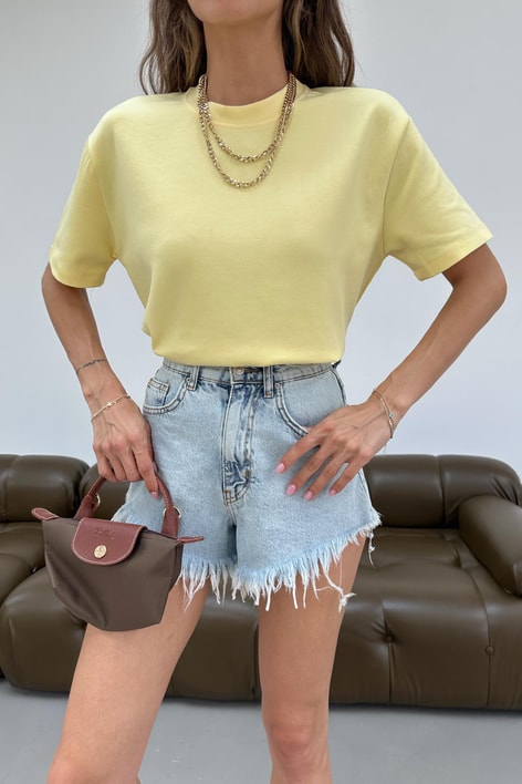 Oversize Modal Tshirt Sarı
