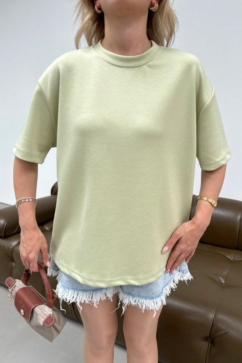 Oversize Modal Tshirt Yeşil
