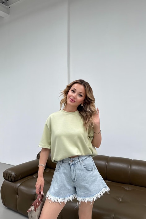 Oversize Modal Tshirt Yeşil