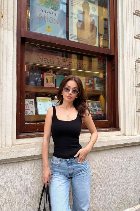 Pamuklu Atlet Siyah