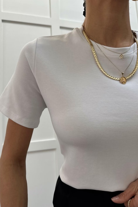 Pamuklu Basic Tshirt Beyaz