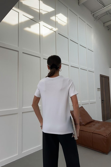 Pamuklu Basic Tshirt Beyaz