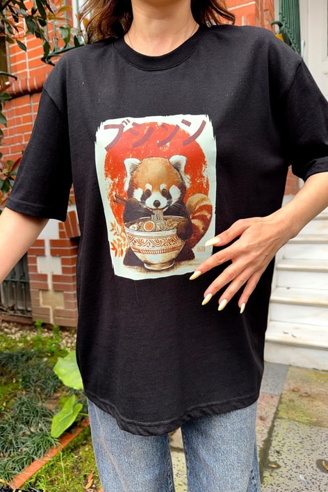 Raccoon  Tshirt Siyah