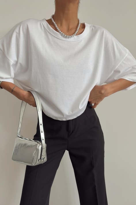 Relax Crop Tshirt Beyaz