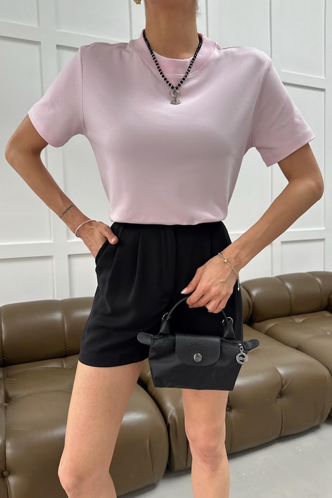 Ribanalı Premium Basic Tshirt Pembe