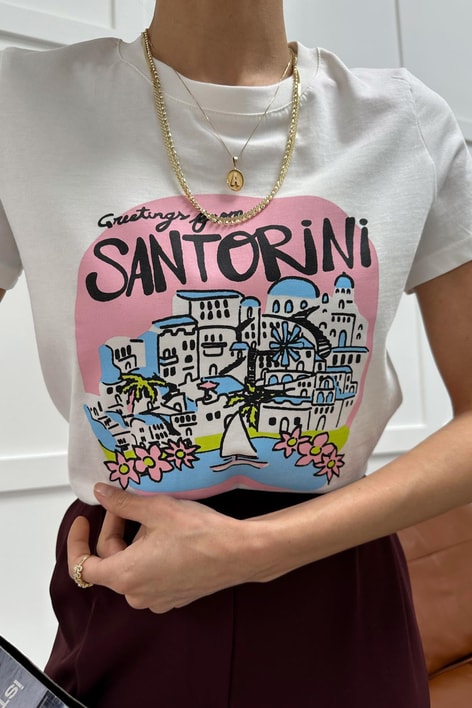 Santorini Tshirt Beyaz