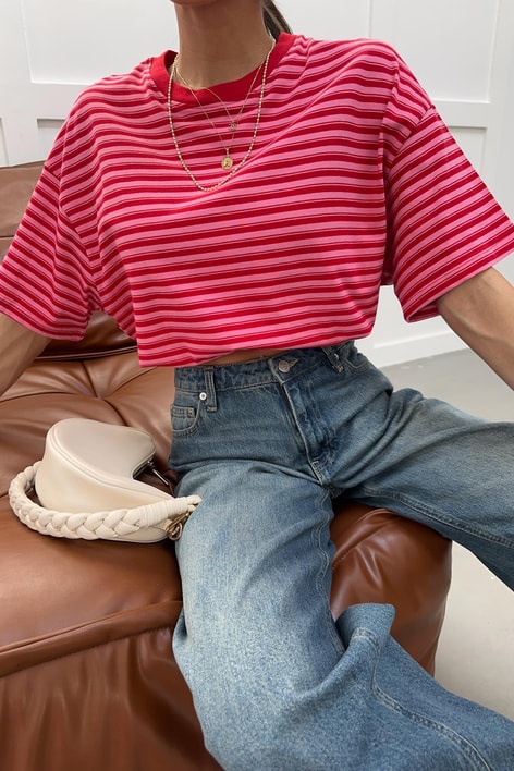 Striped Tshirt Kırmızı