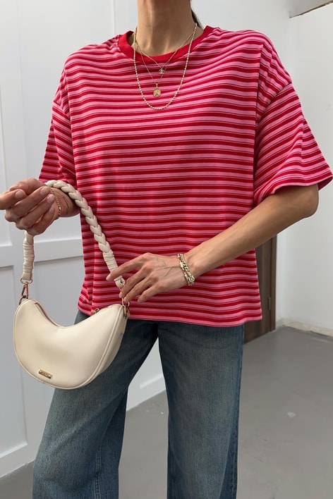 Striped Tshirt Kırmızı