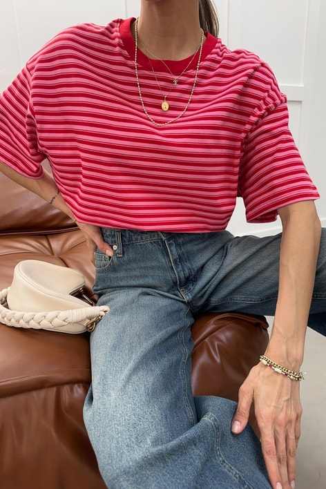 Striped Tshirt Kırmızı