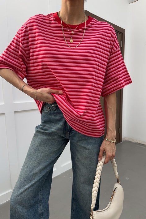 Striped Tshirt Kırmızı