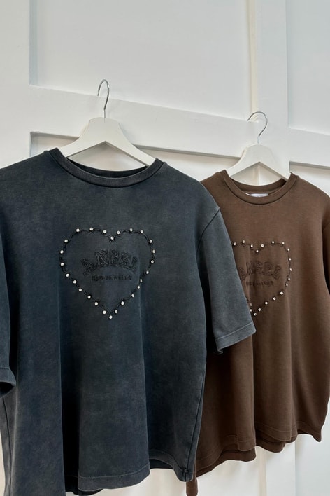 Taşlı Angel Tshirt Antrasit