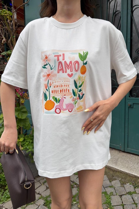 Tı Amo  Baskılı Tshirt Beyaz