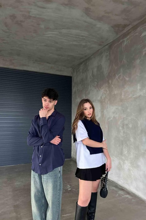 Triko Süveter Detay Tshirt Lacivert