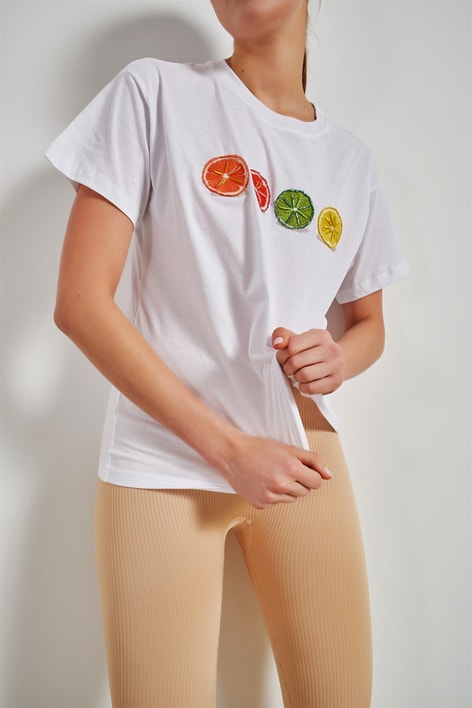 Turunçgil Oversize Tshirt Beyaz