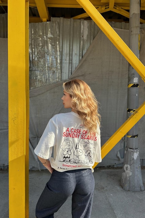 Vıbes Oversize Tshirt Beyaz
