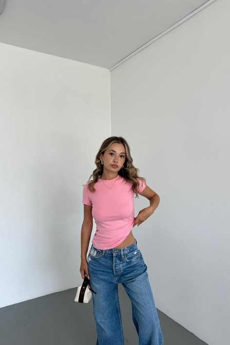 Yan Büzgülü Bluz Pembe