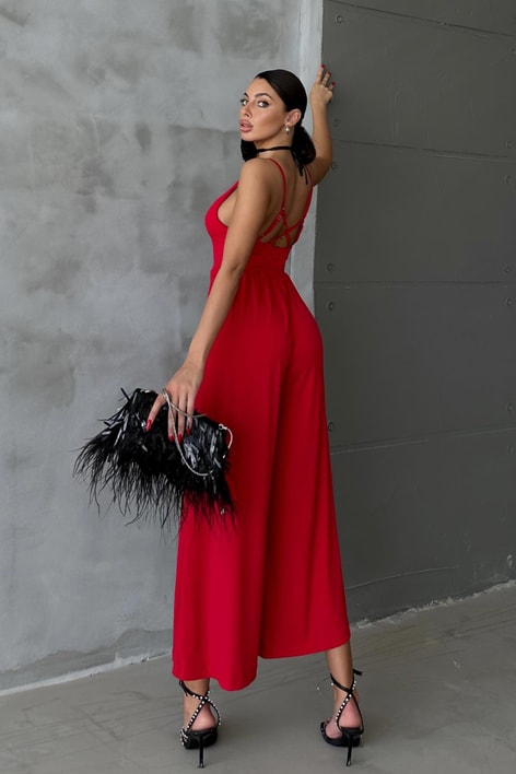 Askılı Midi Tulum Kırmızı