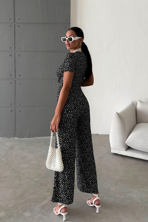 Kruvaze Yaka Begonya Tulum Siyah